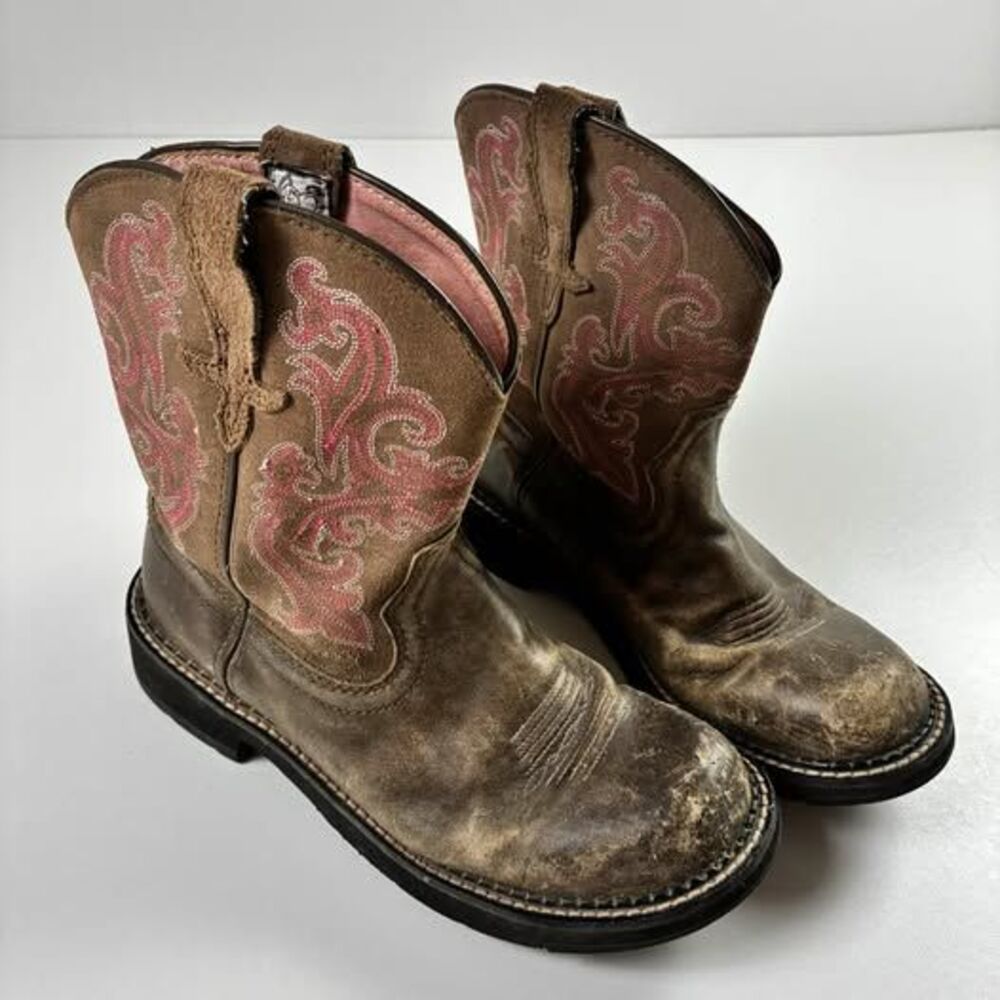 Ariat Ladies Fatbaby II Brown Bomber Western Booties Size 8b